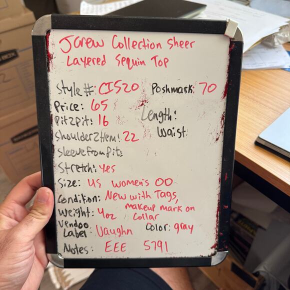 J Crew Collection Sheer Layered Seguin Top US Women's 00 New - Picture 8 of 8